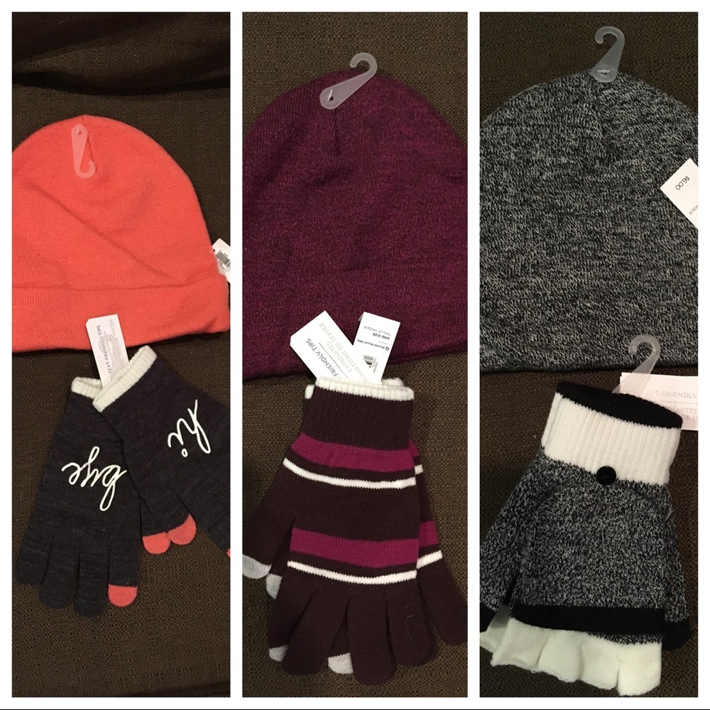 Three new hat/glove sets